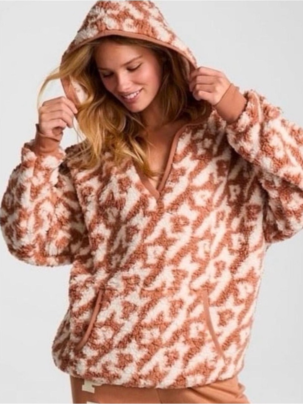 PINK Victoria's Secret PINK Fuzzy Sherpa Pullover Hoodie